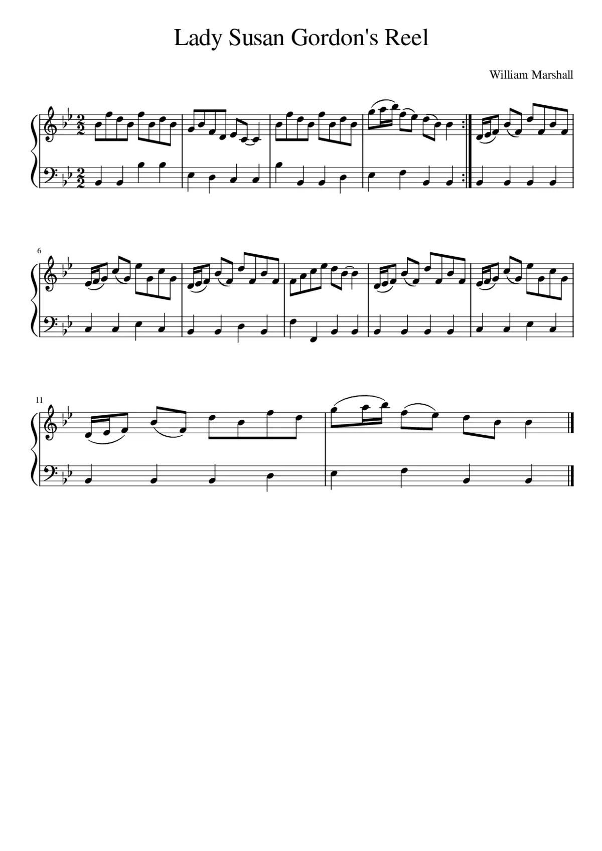 Lady Susan Gordon's Reel - Page 1