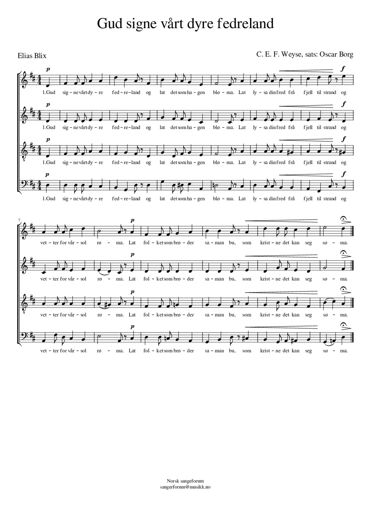 Gud signe vårt dyre fedreland - Page 1