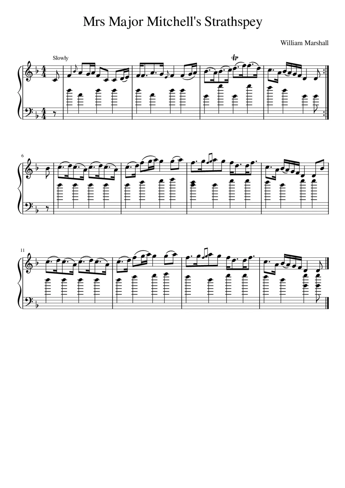 Mrs Major Mitchell's Strathspey - Page 1