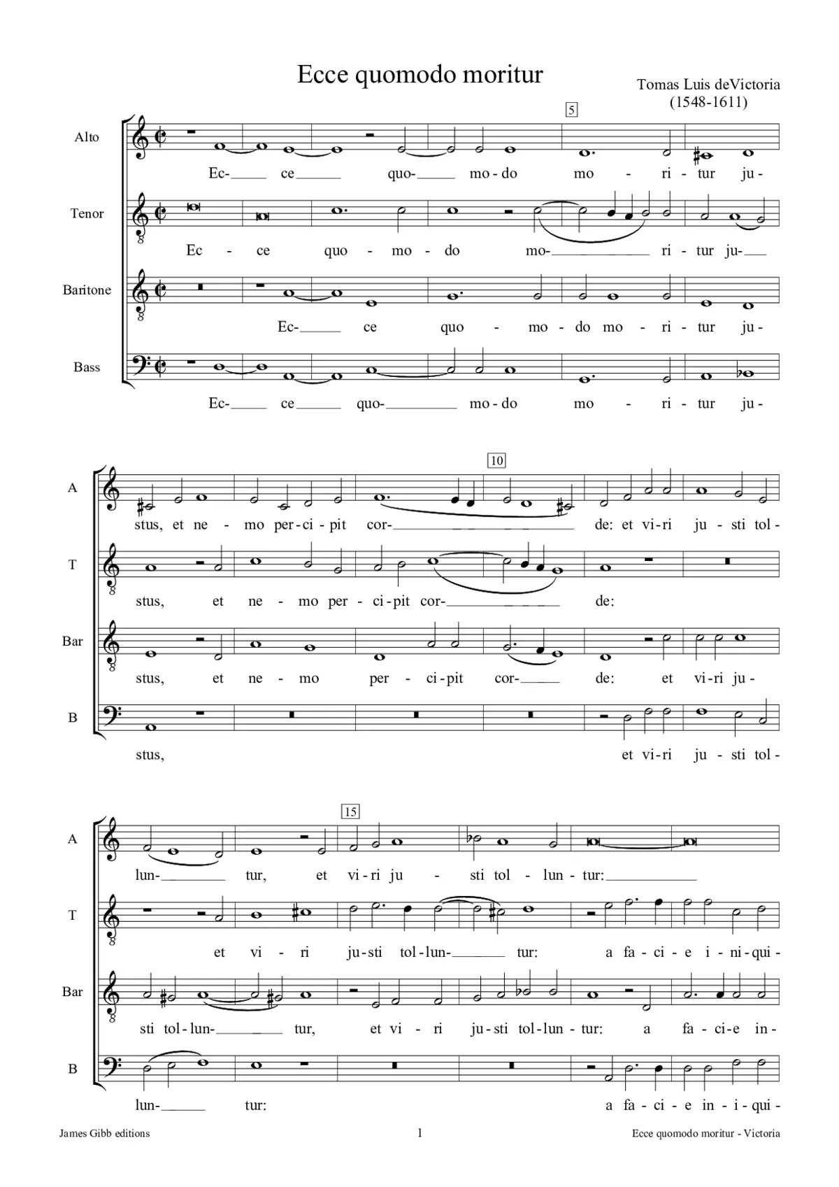 Ecce quomodo moritur justus - Page 1