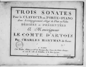 3 Sonatas dedicated to the Comte d'Artois