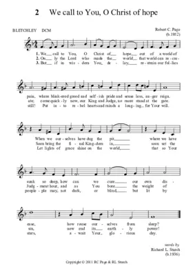 We call to You, O Christ of hope