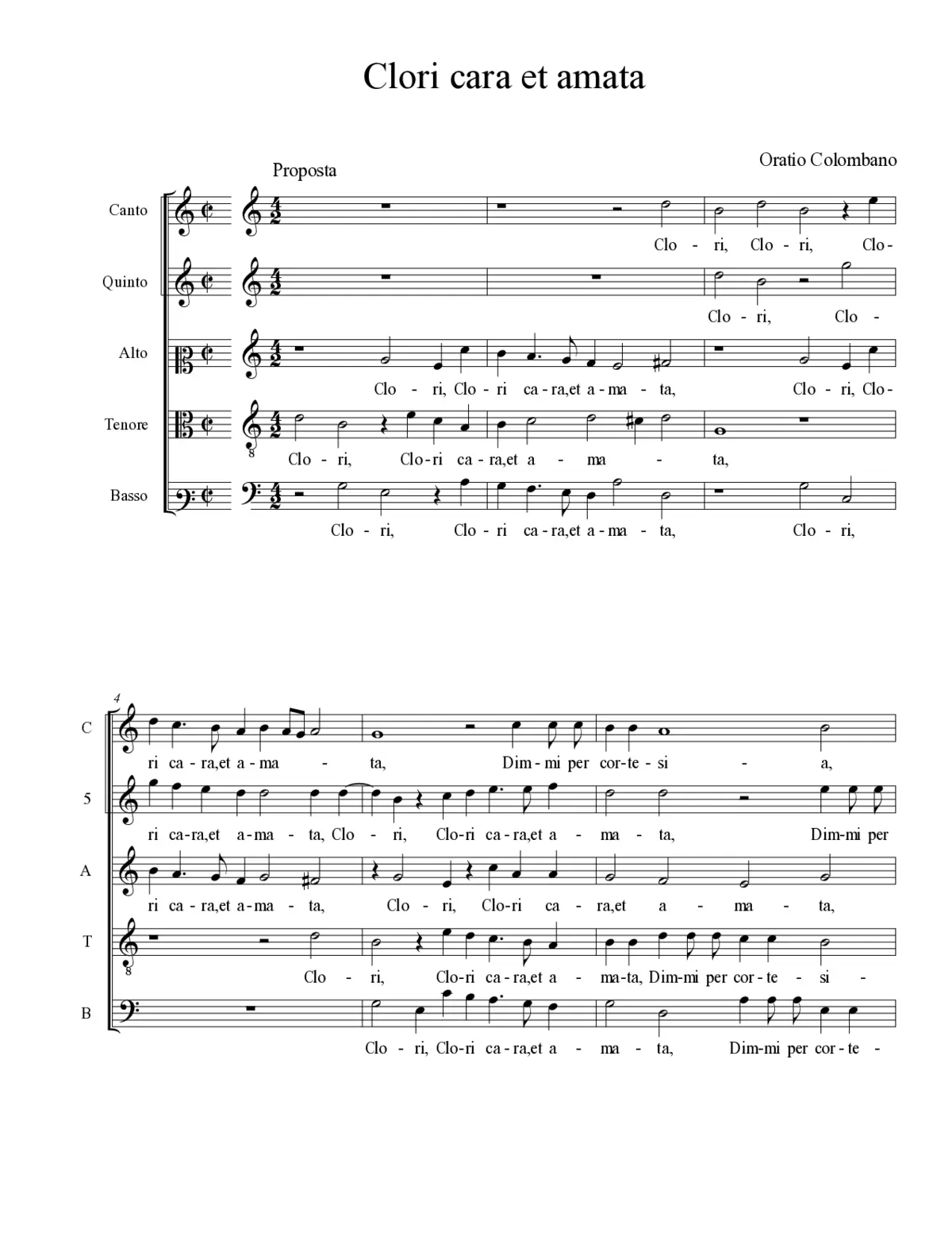 Clori cara et amata - Page 1