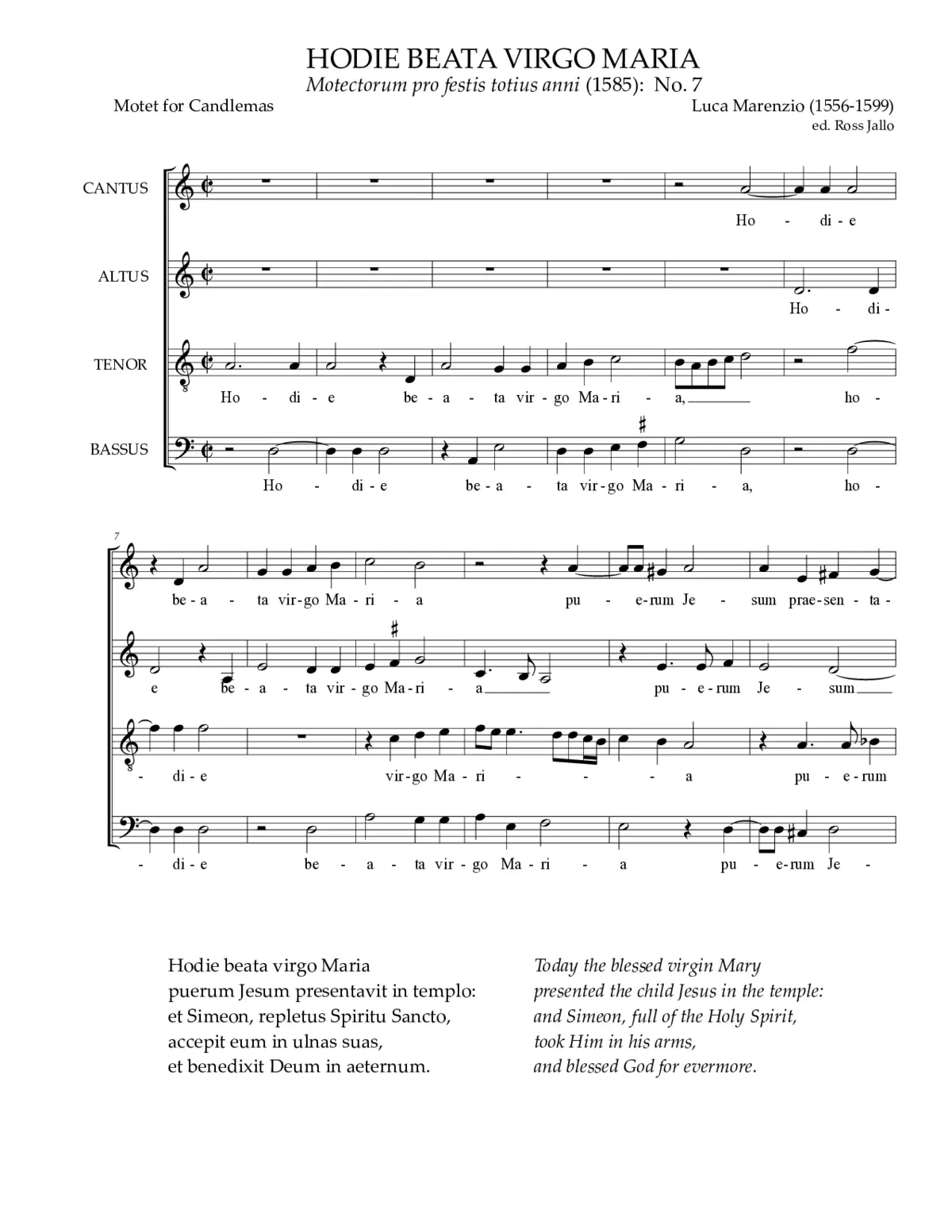 Hodie beata virgo Maria - Page 1