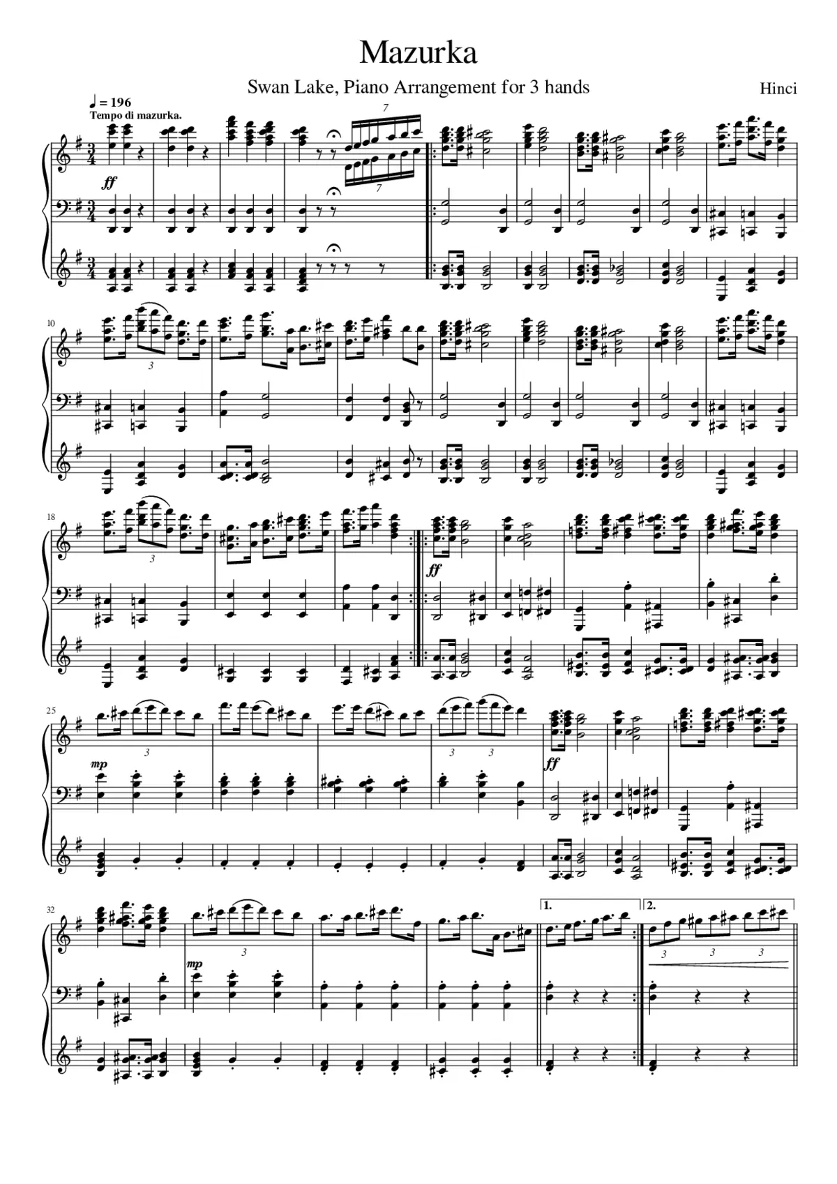 Swan Lake (ballet) Op.20 - Page 1