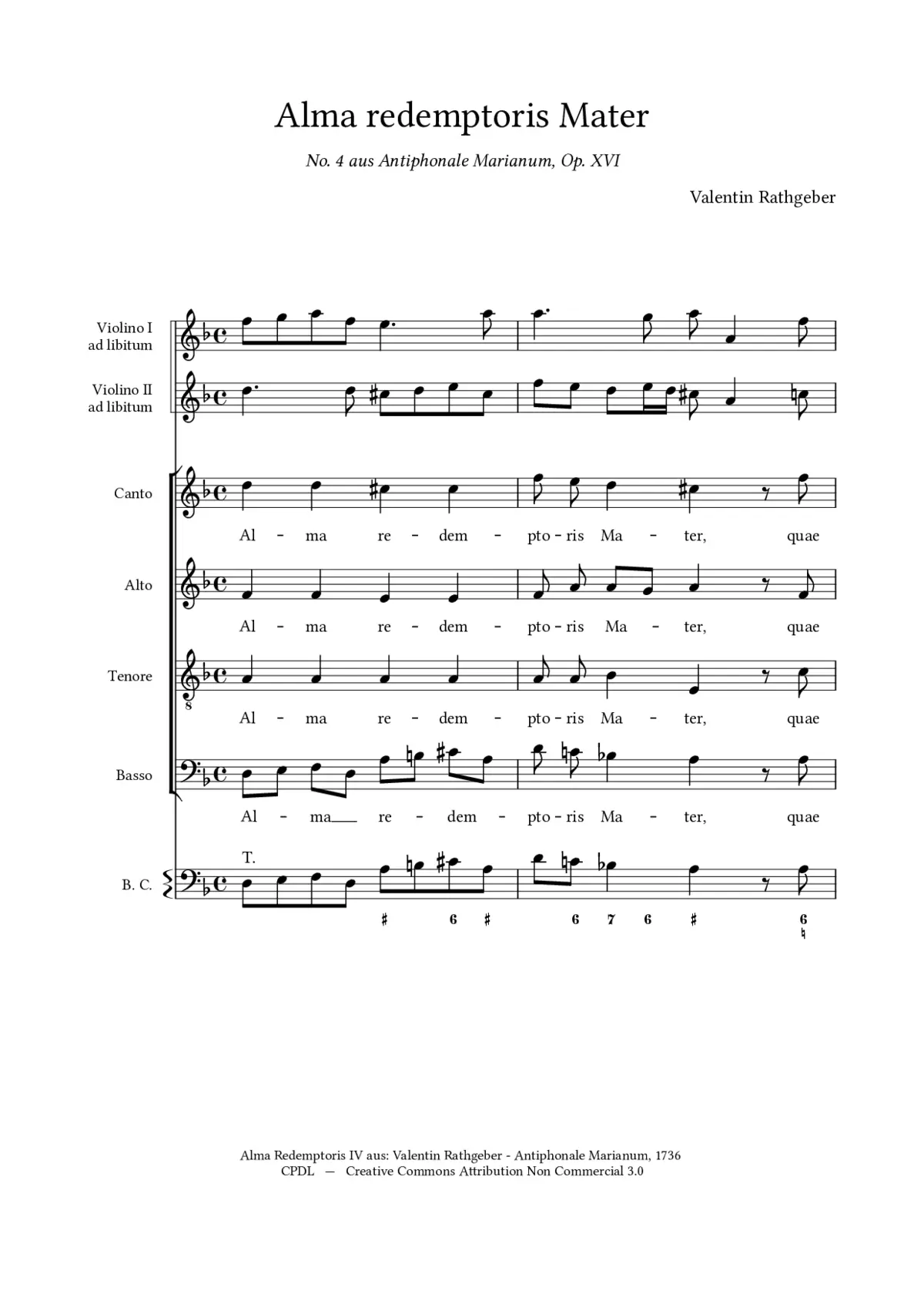 Alma Redemptoris Mater, Op. XVI, No. 4 - Page 1