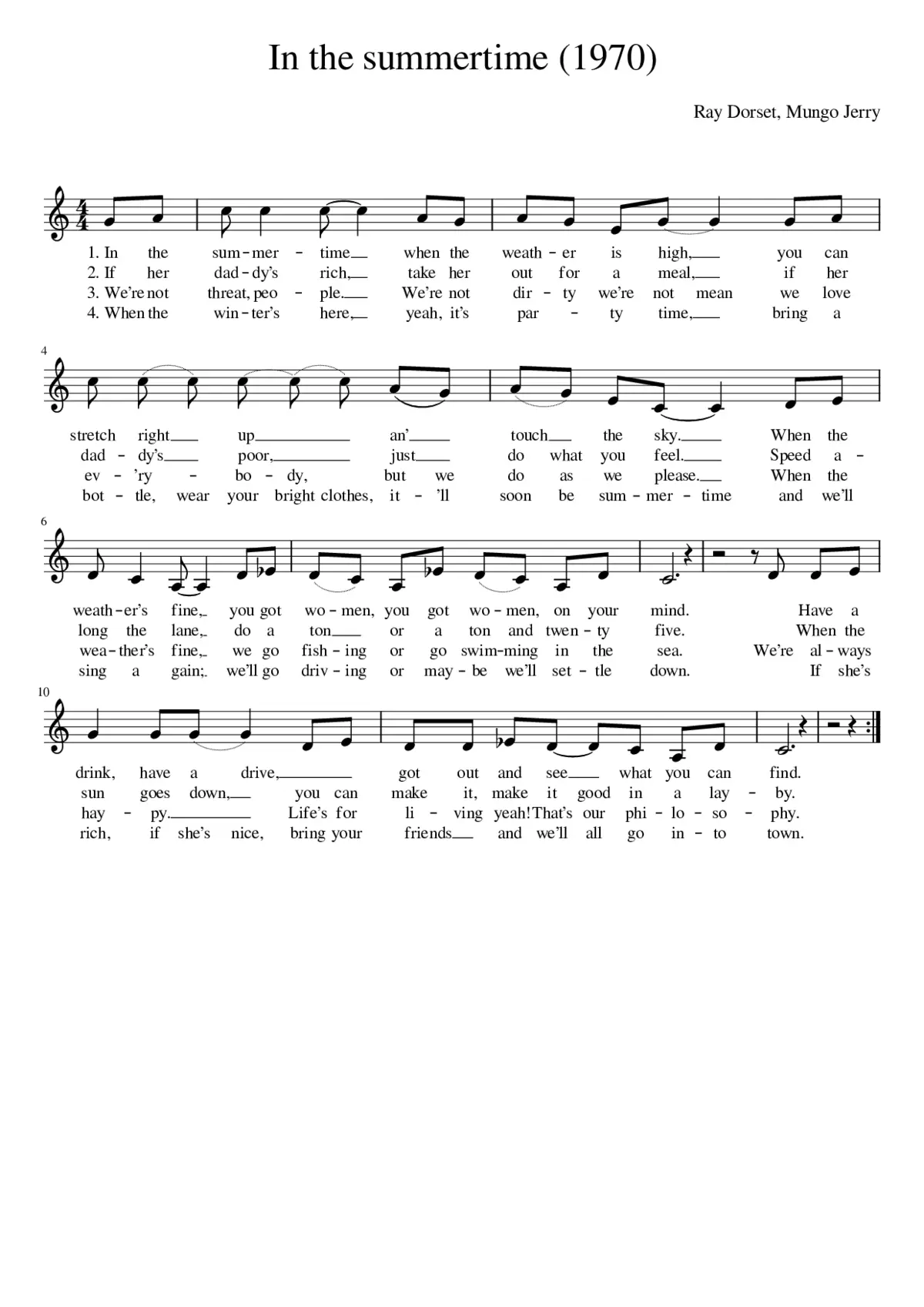 in the summertime - Page 1