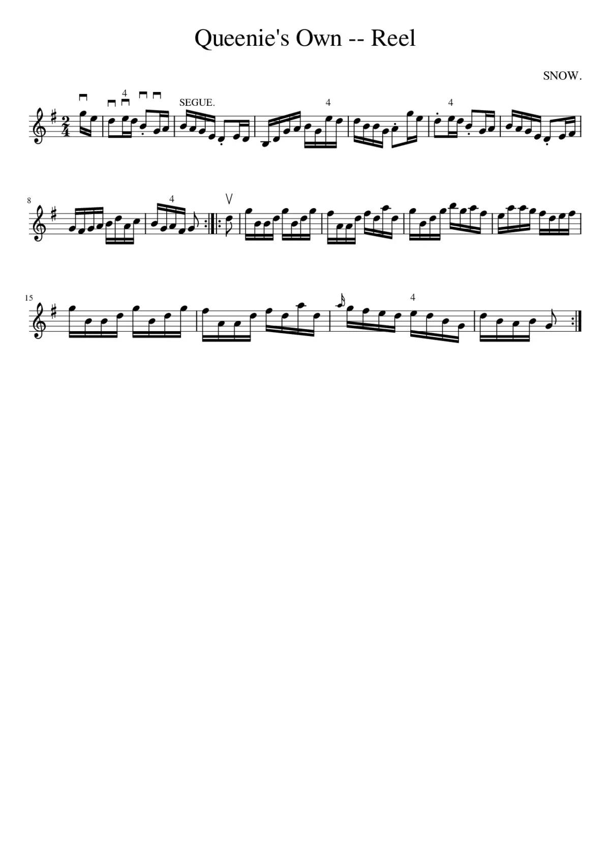 Queenie's Own -- Reel - Page 1