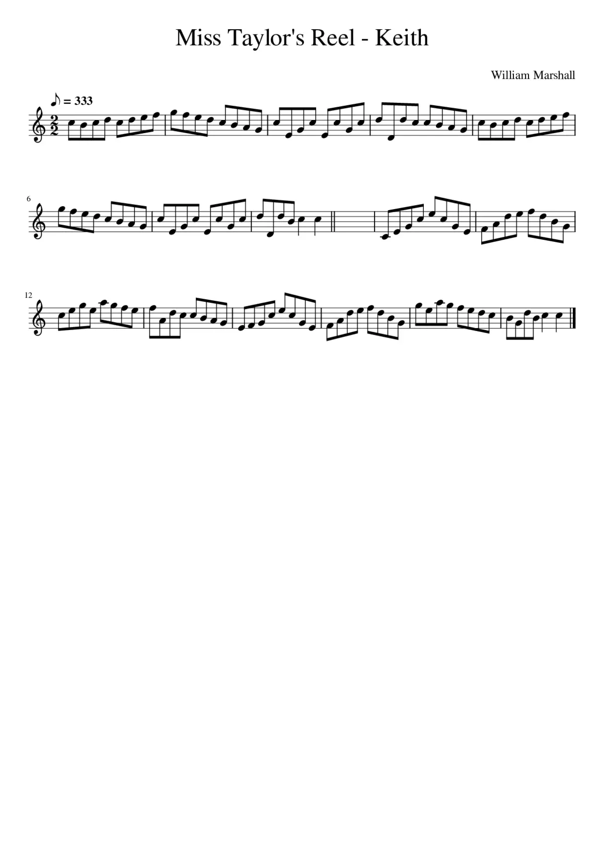 Miss Taylor's Reel - Keith - Page 1