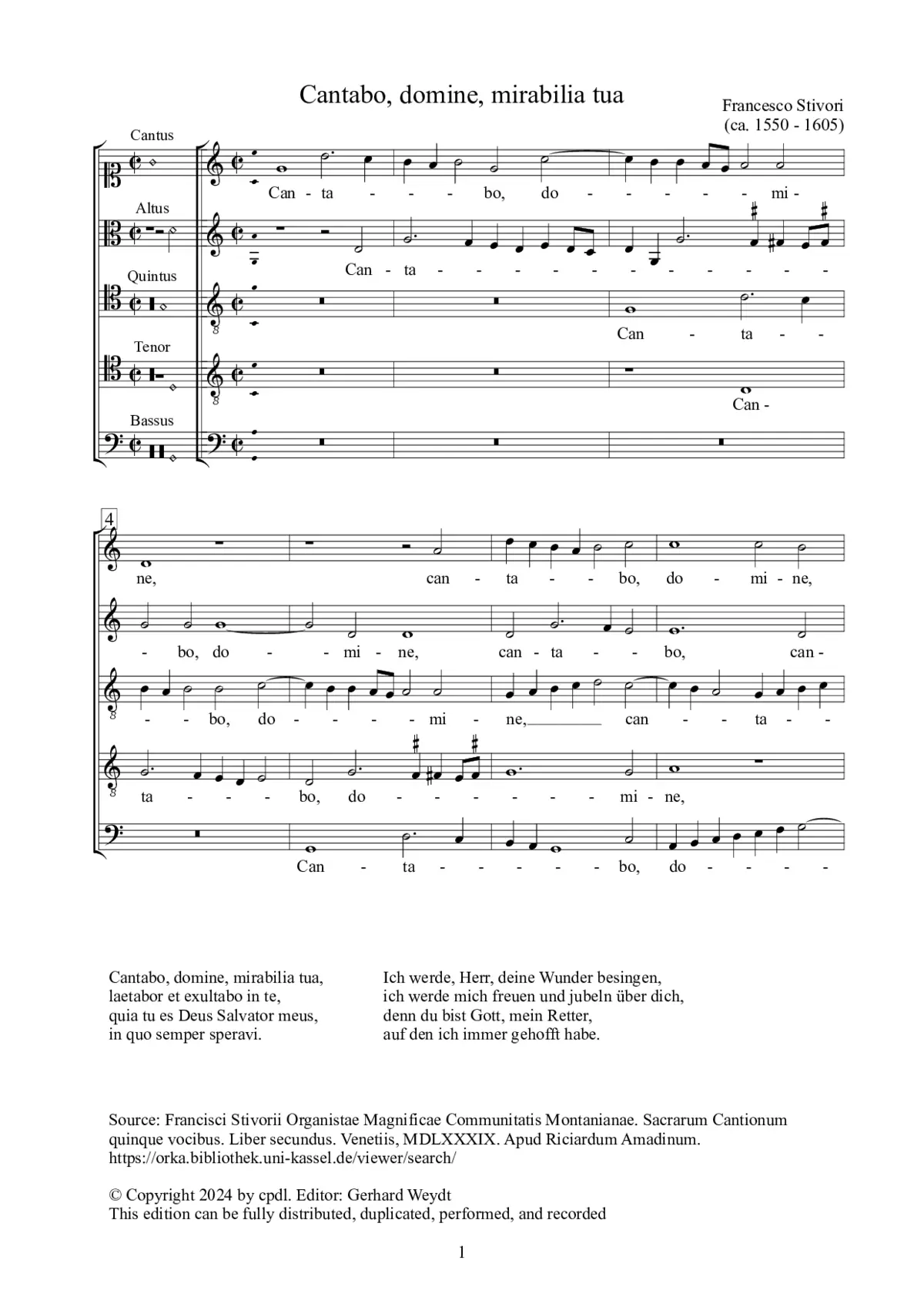 Cantabo, domine, mirabilia tua - Page 1
