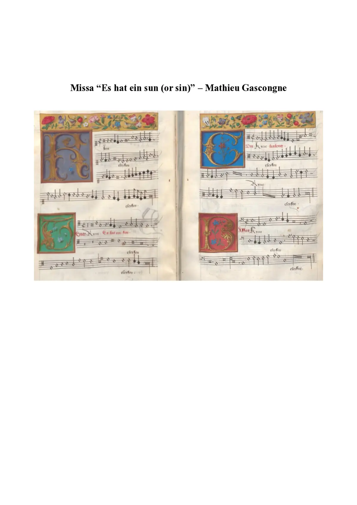 Missa Es hat ein sun - Page 1