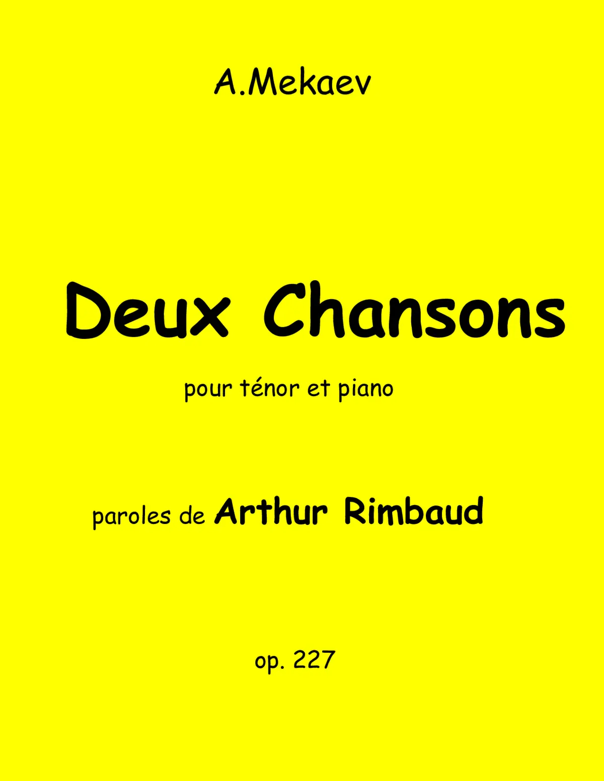 2 Chansons - Page 1