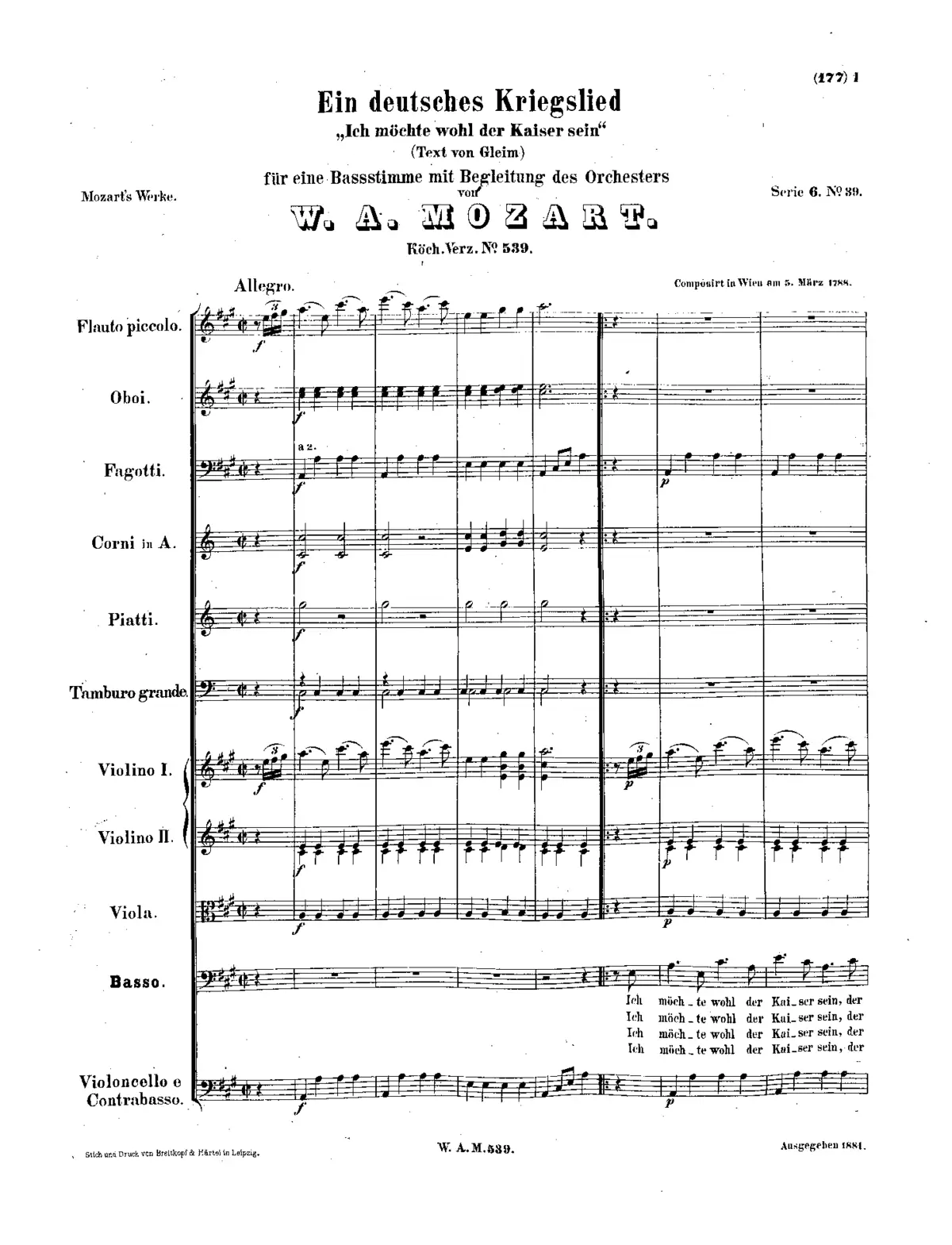 Ein deutsches Kriegslied - Page 1