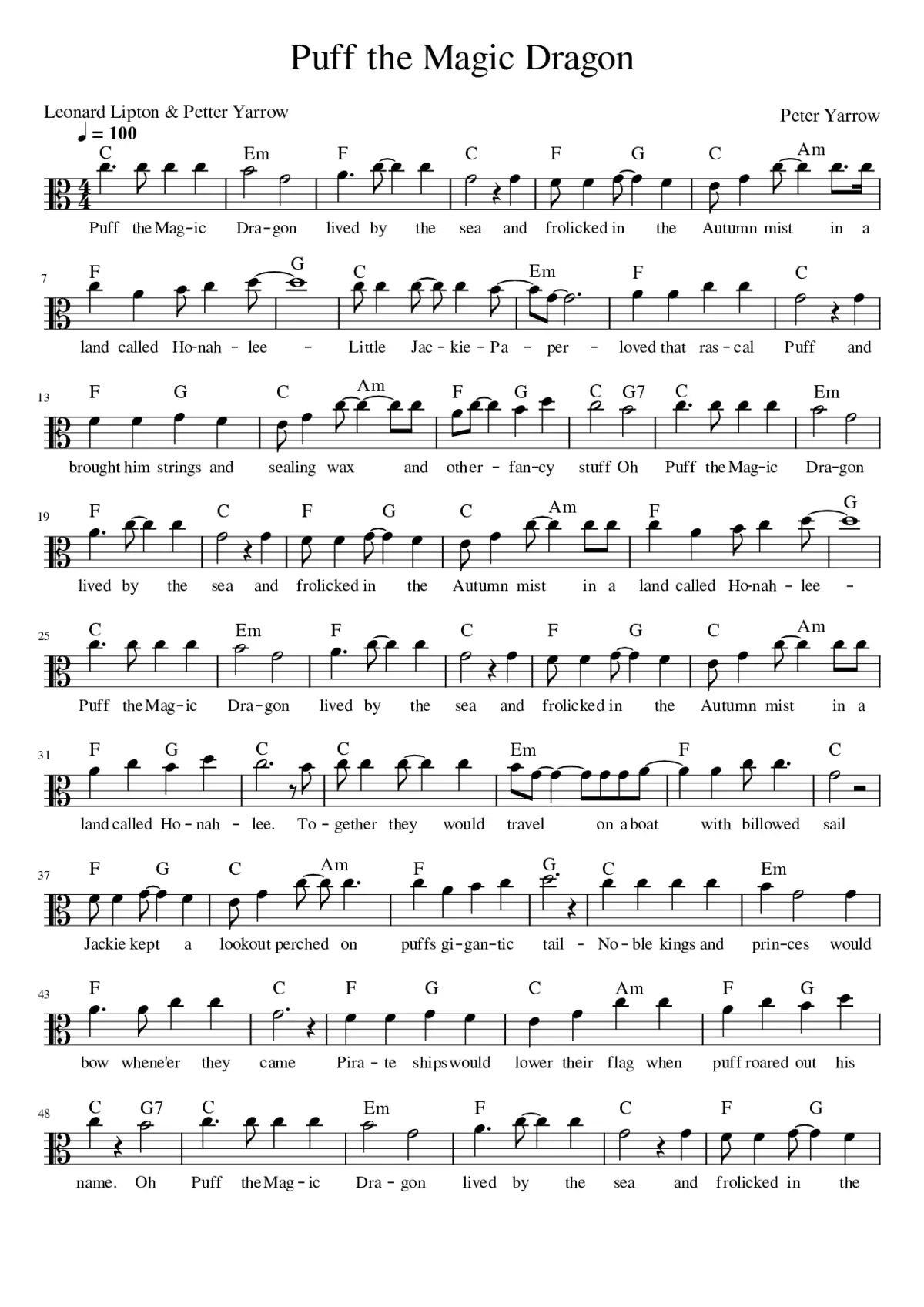 Puff the Magic Dragon - Page 1