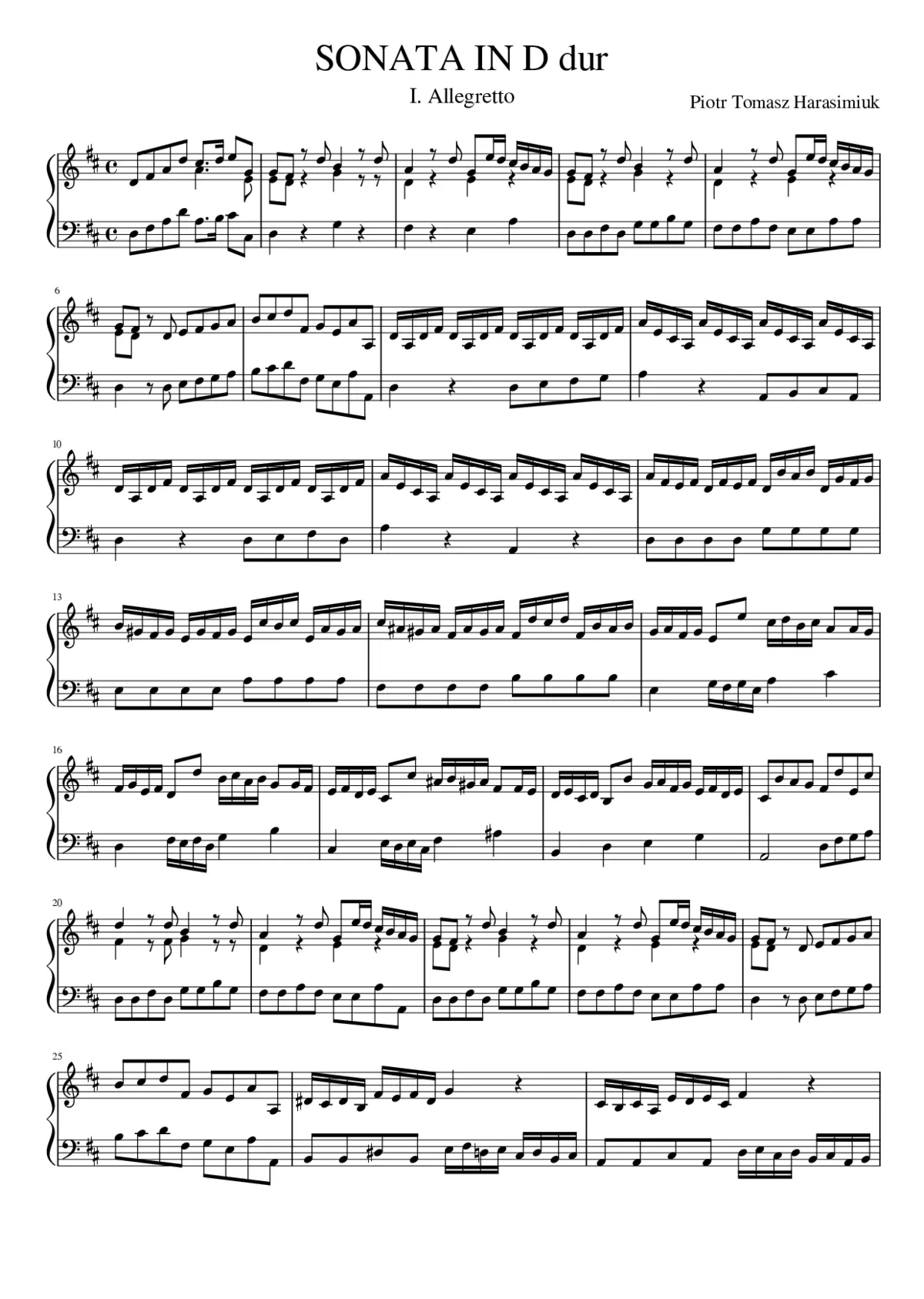 SONATA IN D dur (Allegretto) - Page 1