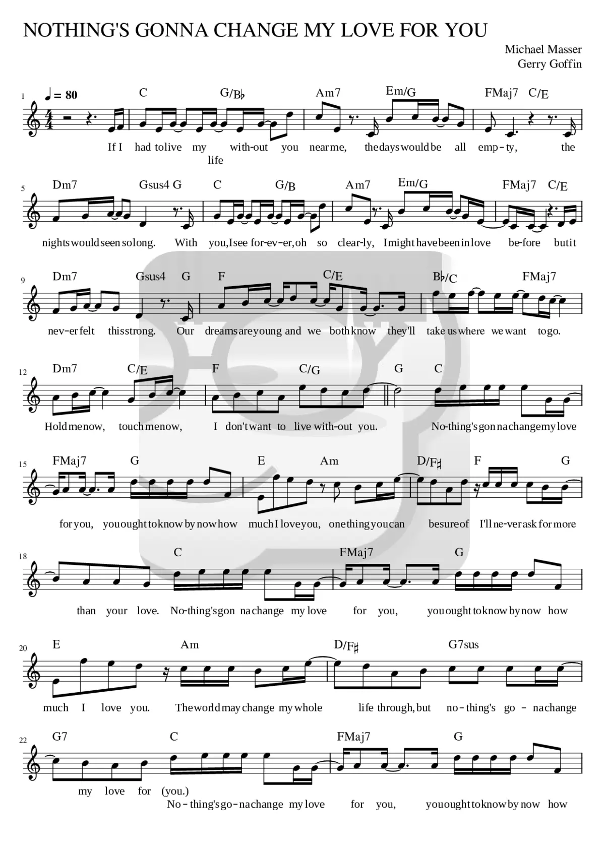 Nothing's Gonna Change My Love For You - Page 1