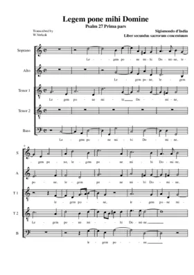 Legem pone mihi Domine (Psalm 27 Prima pars)