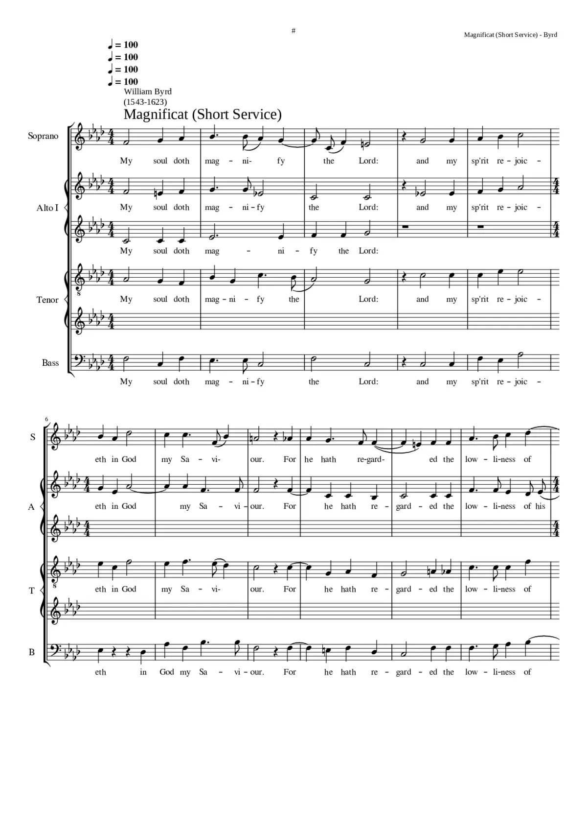 Short Evening Service - Page 1