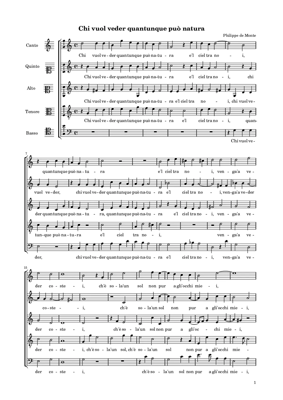 Chi vuol veder quantunque può natura - Page 1