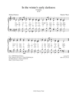 In the winter's early darkness