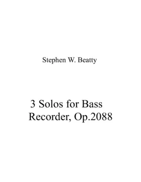 3 Solos for Bass Recorder