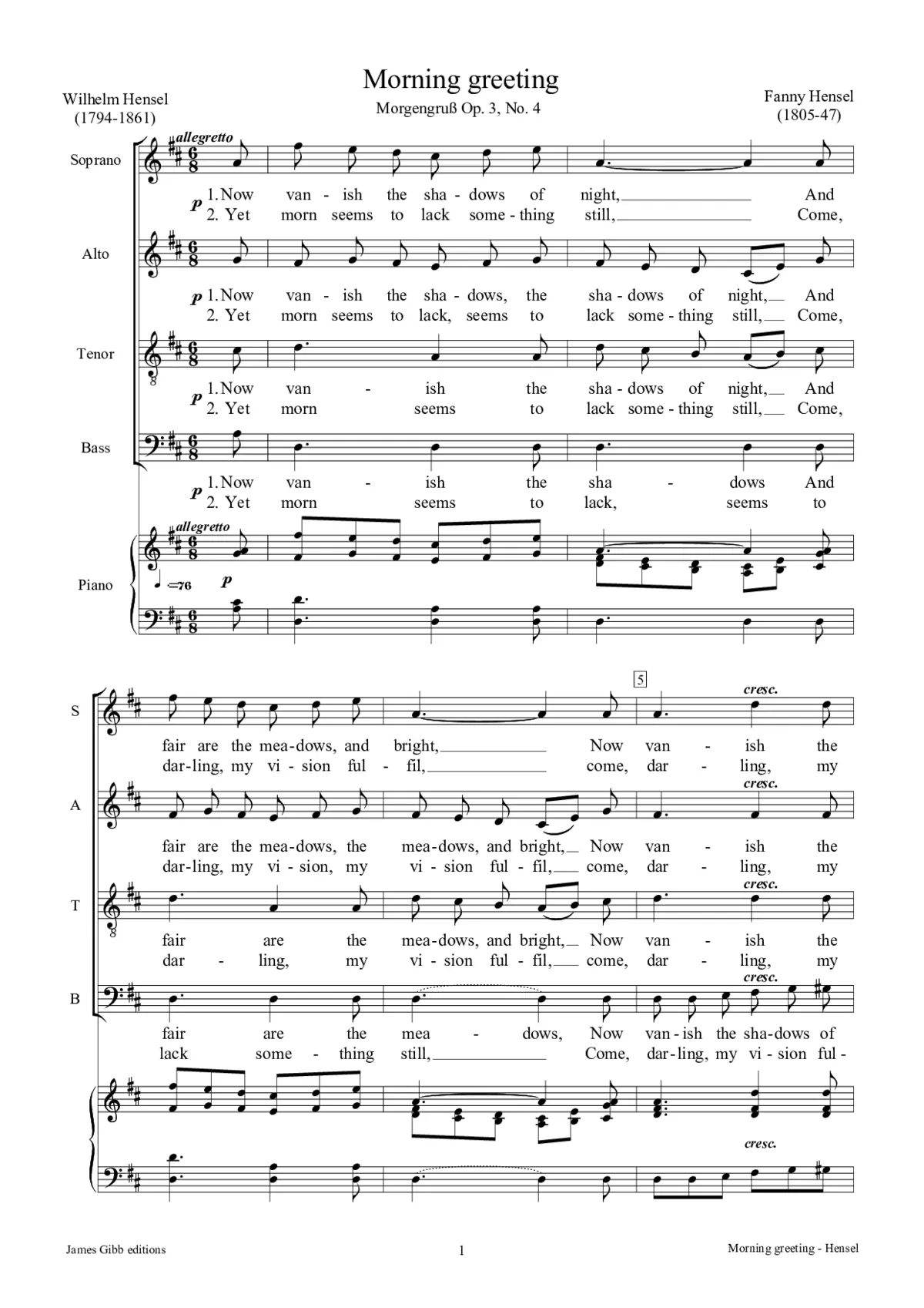 Morgengruß, Op. 3, No. 4 - Page 1