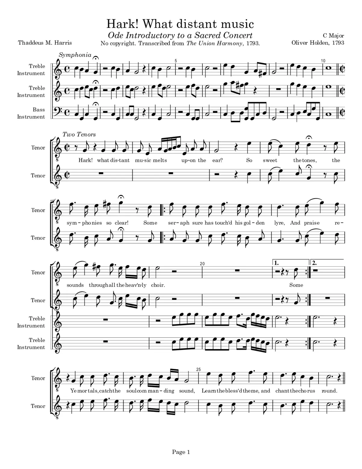 Hark! What distant music - Page 1