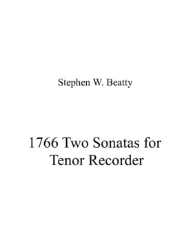 Two Sonatas for Tenor Recorder