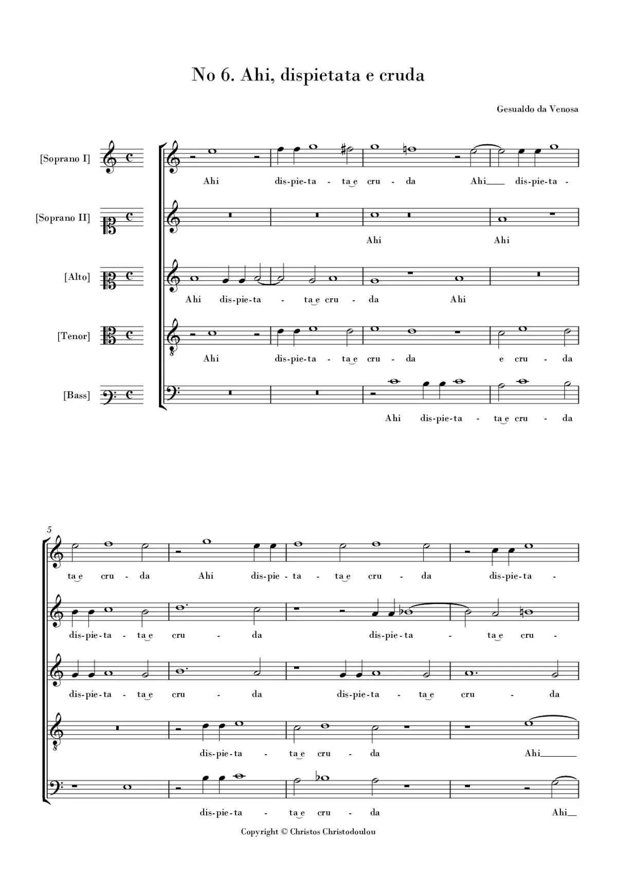 Ahi, dispietata e cruda - Page 1