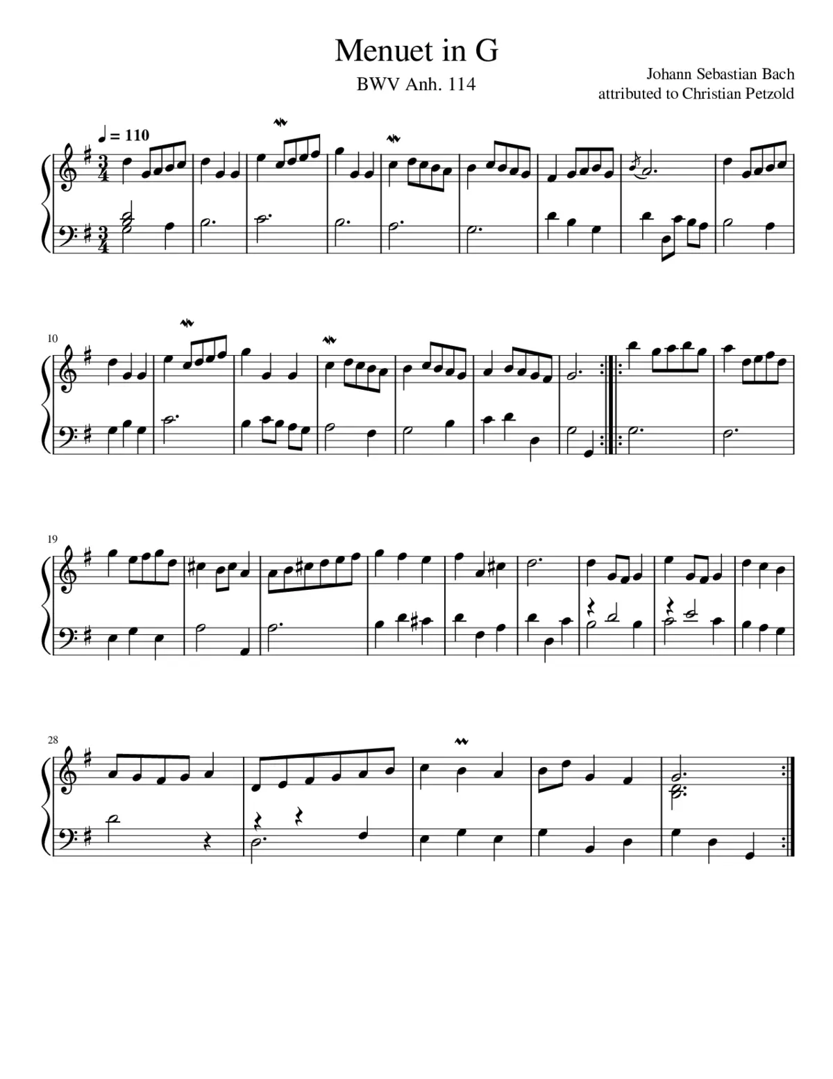 Minuet in G minor BWV Anh.115 - Page 1