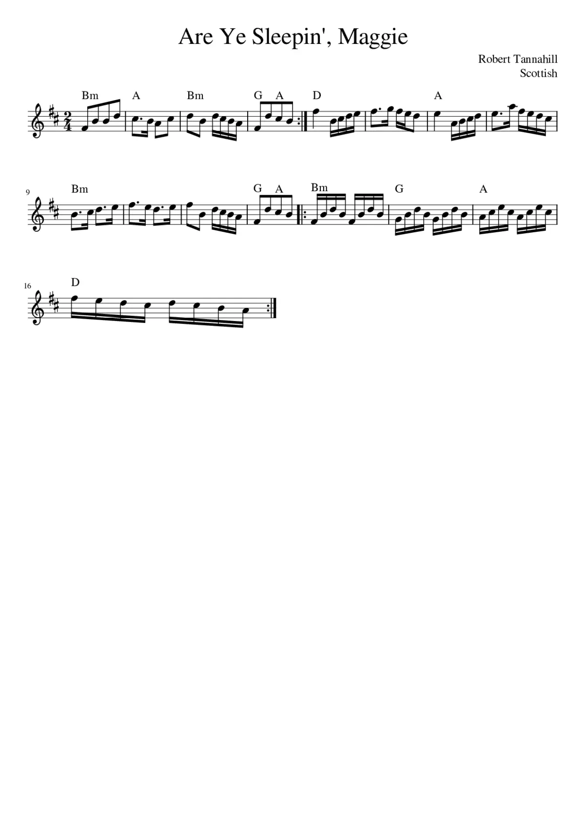 Are Ye Sleepin' Maggie - Page 1