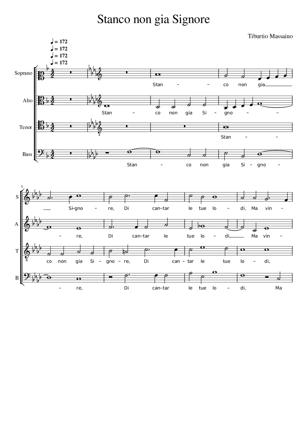 Stanco non gia Signore - Page 1