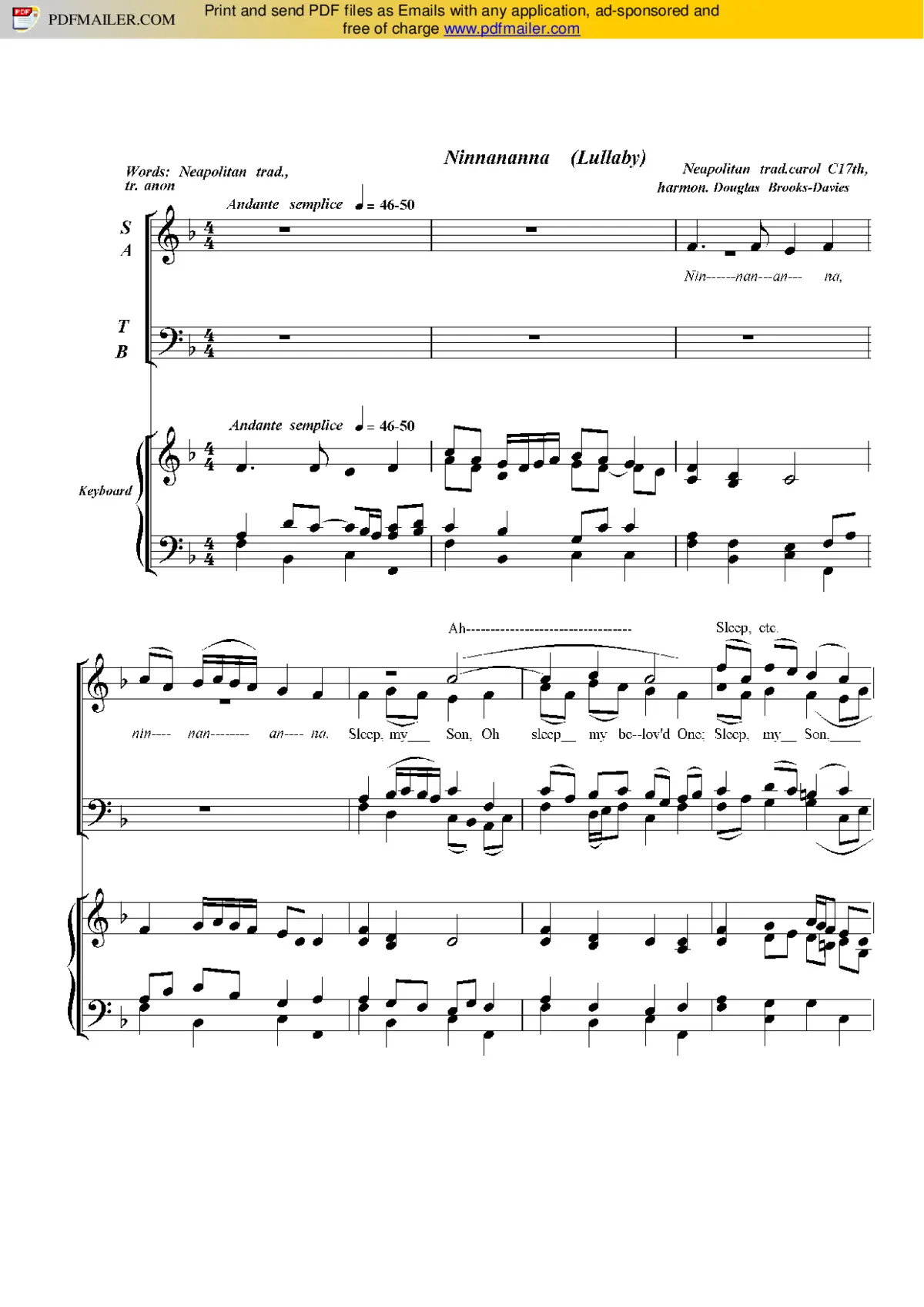 Lullaby (Ninnananna) - Page 1