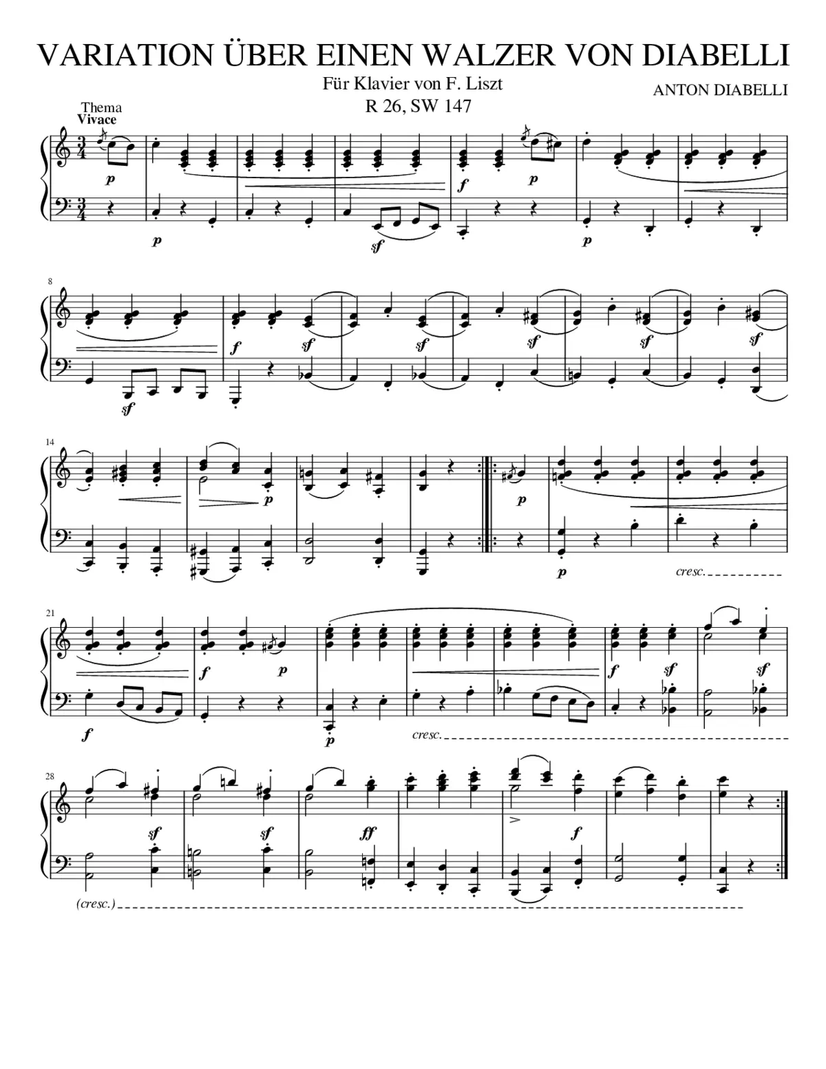 Variation on a Waltz by Diabelli S.147 - Page 1