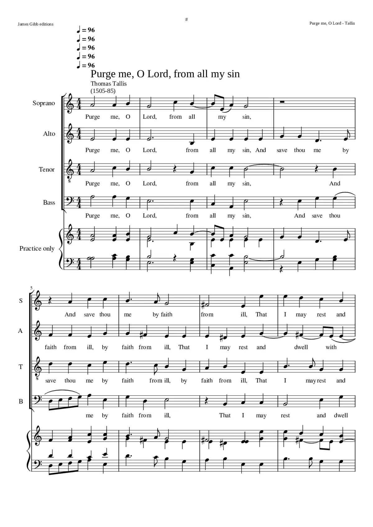 Purge me O Lord from all my sin - Page 1