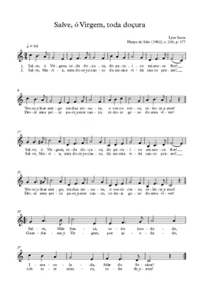 Salve, ó Virgem, toda doçura