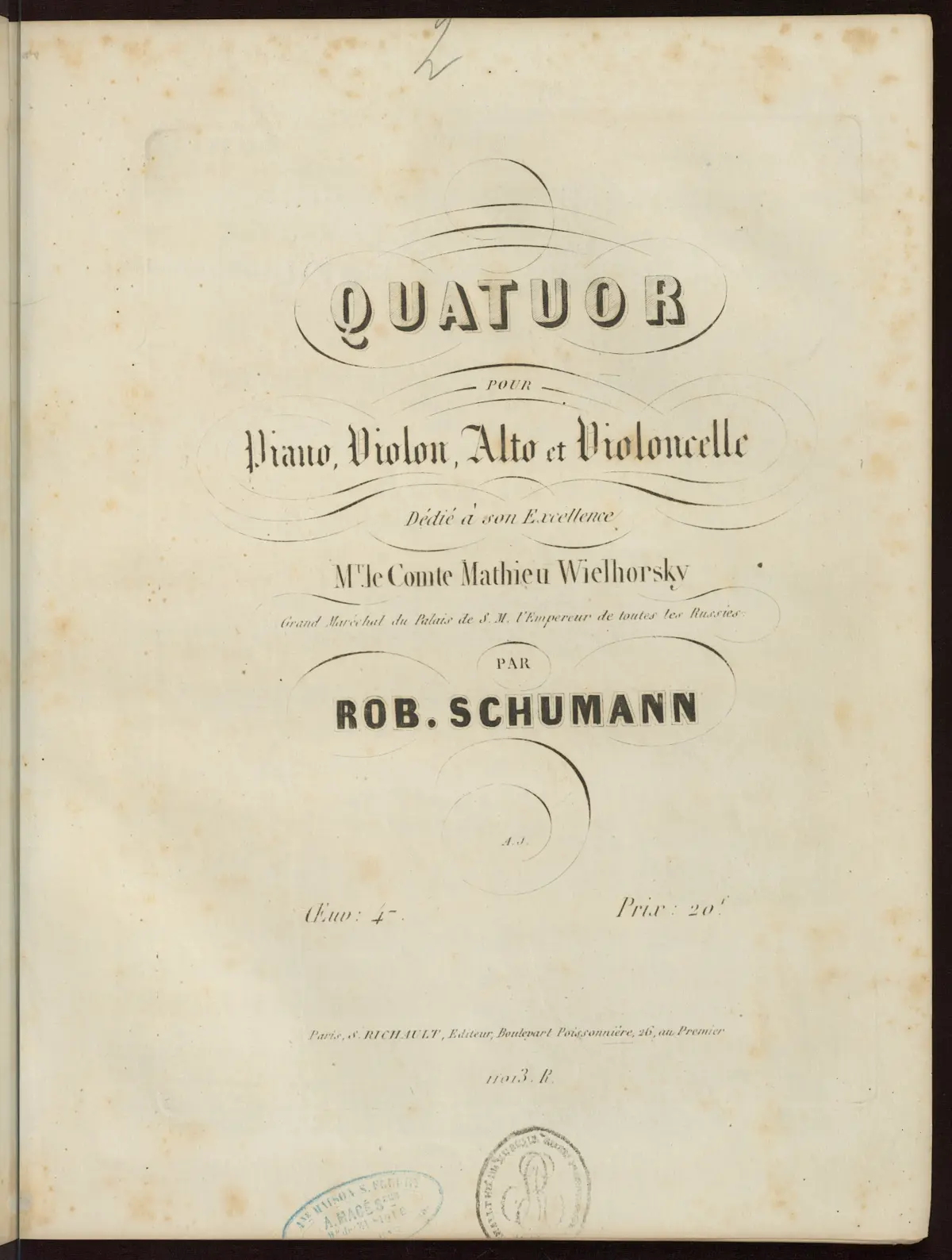 Piano Quartet in E-flat major, Op.47 - Page 1