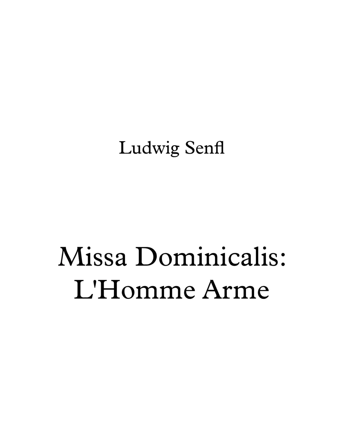 Missa Dominicalis L'homme armé - Page 1