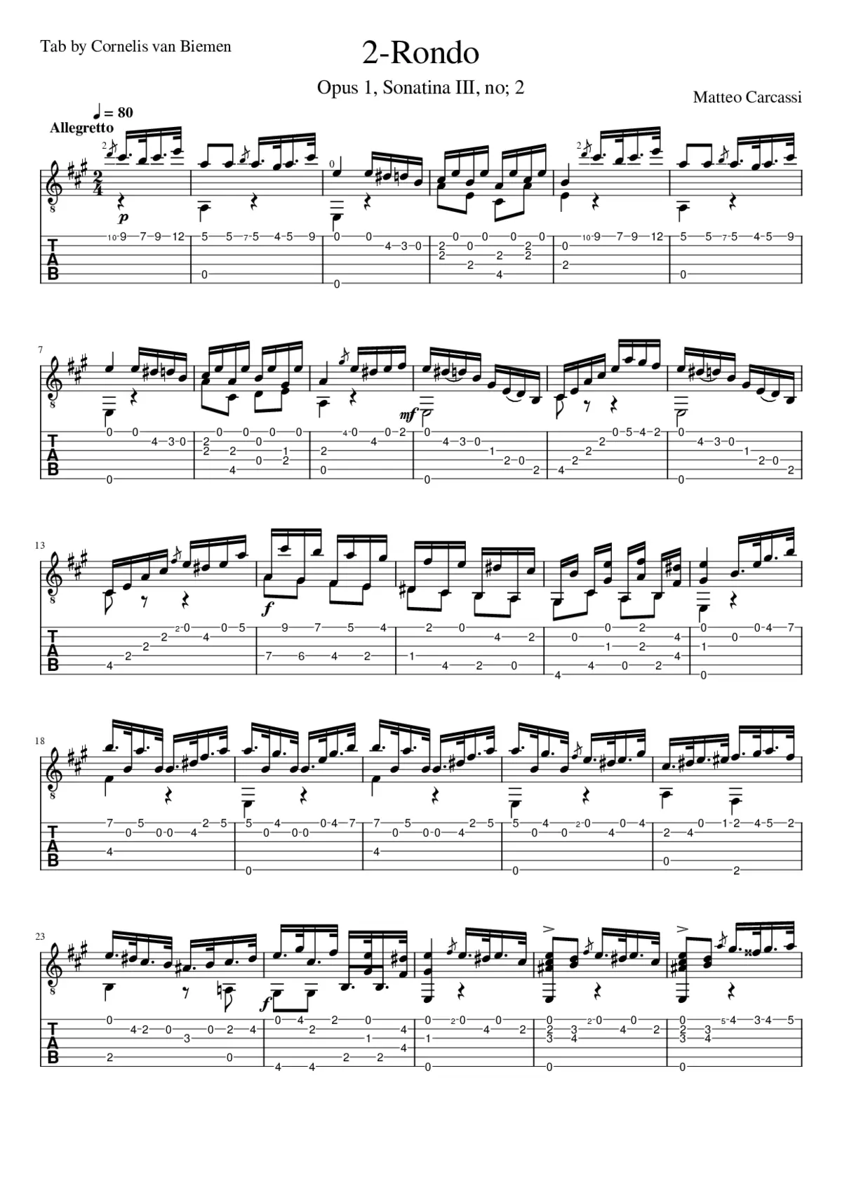 Rondo Opus 1 Sonatina III no; 2 - Page 1