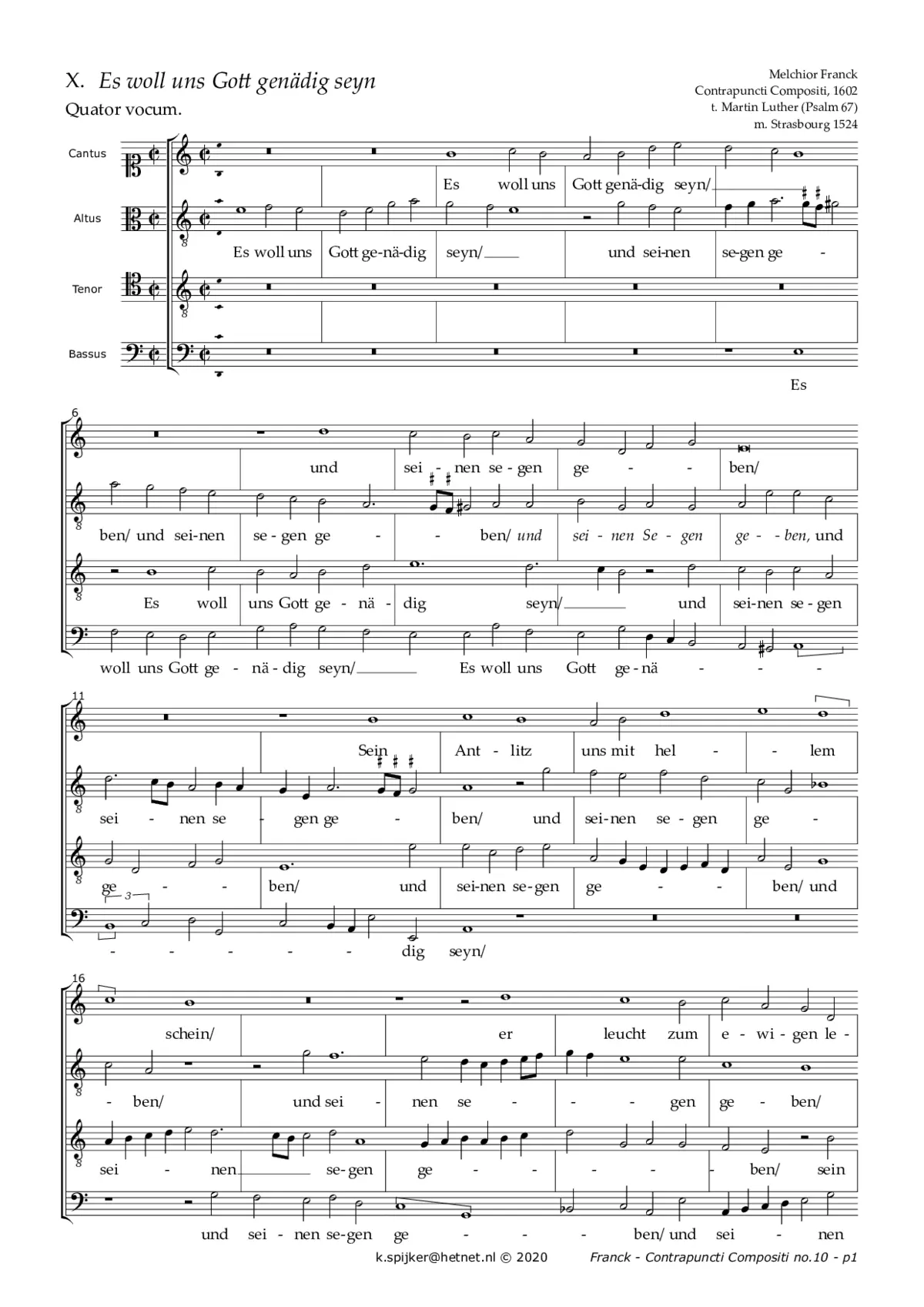 Es woll uns Gott genädig seyn - Page 1