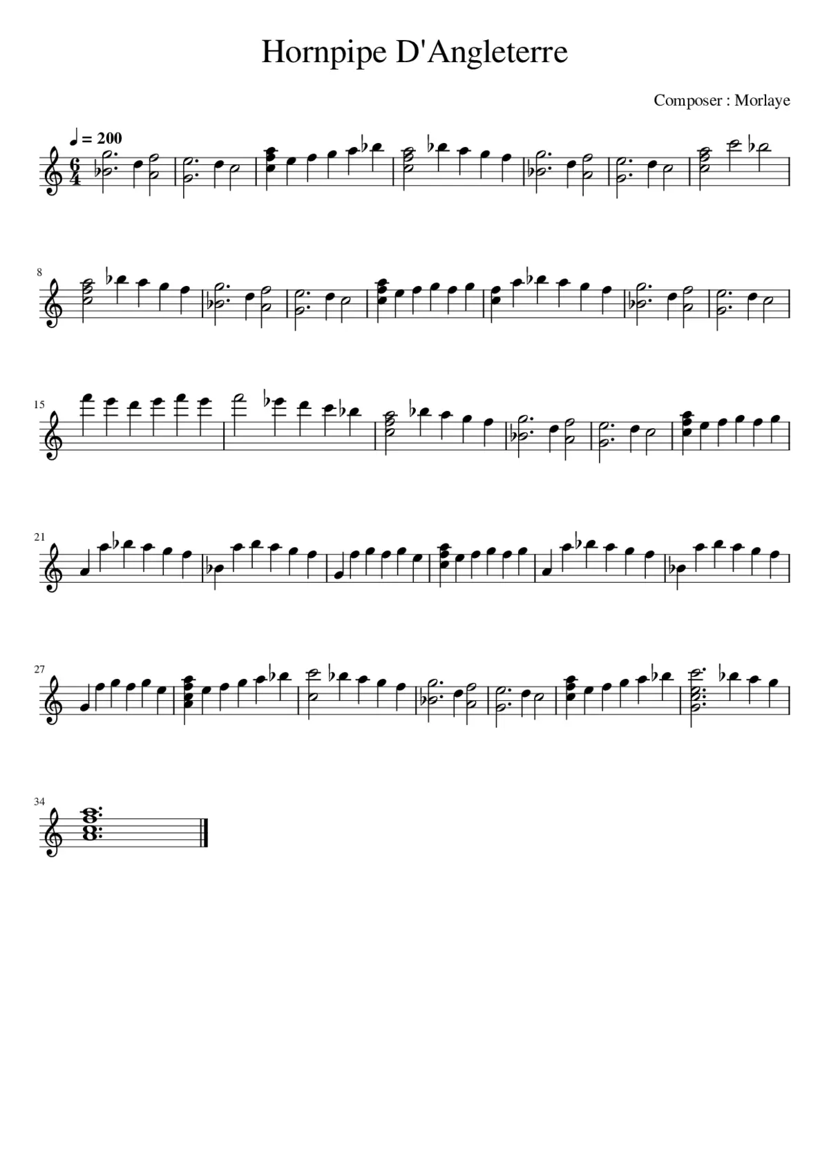 Hornpipe D'Angleterre - Page 1