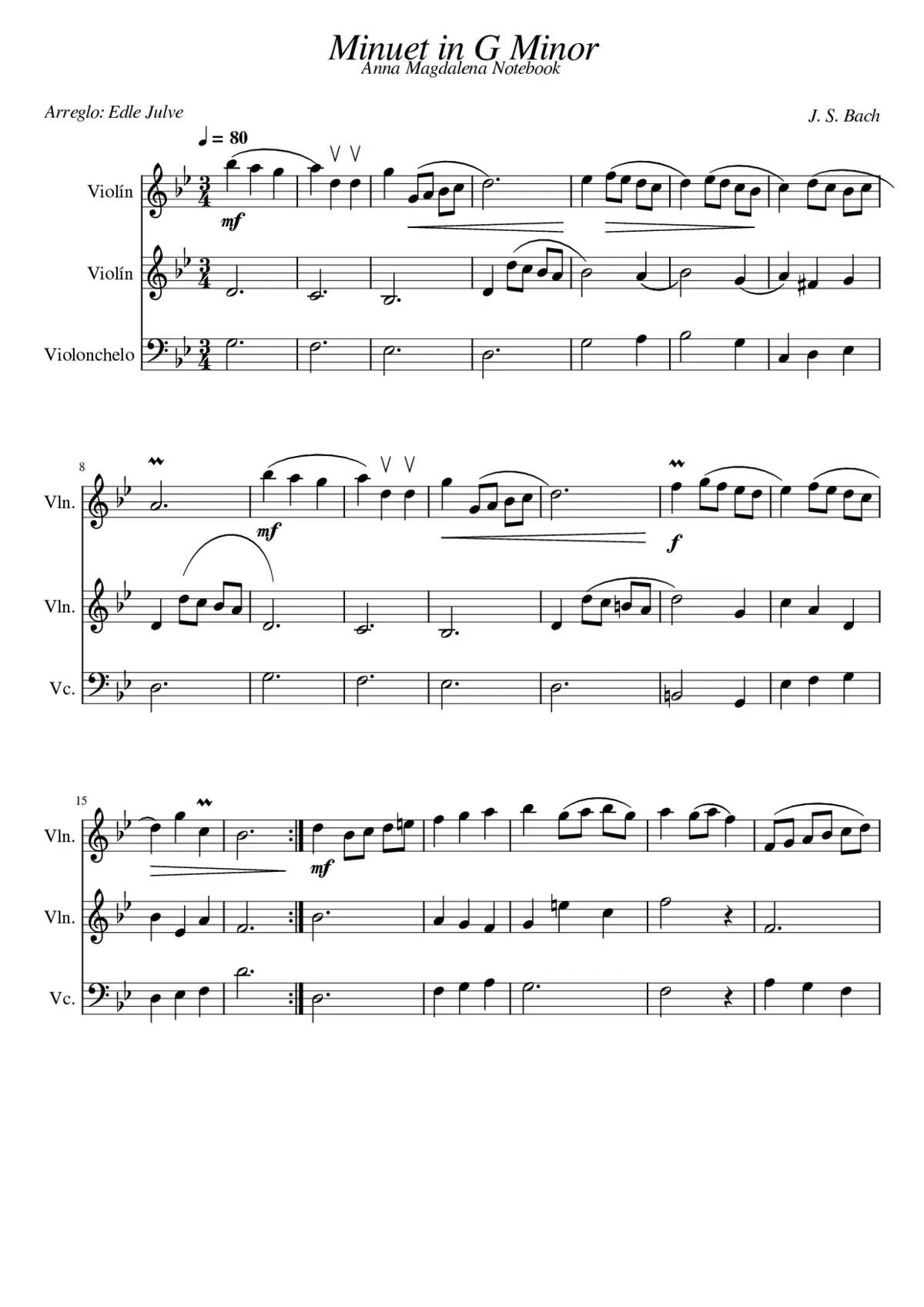 Minuet in G minor - Page 1