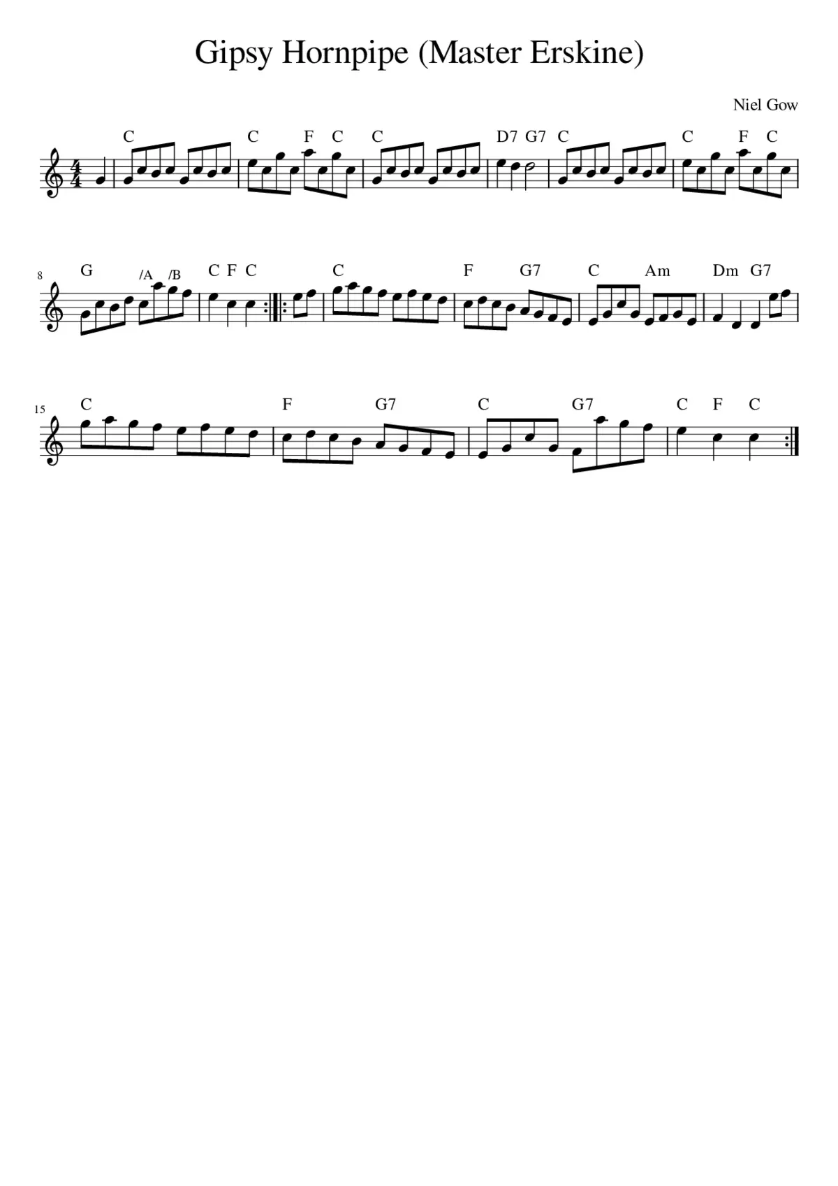 Gipsy Hornpipe (Master Erskine) - Page 1