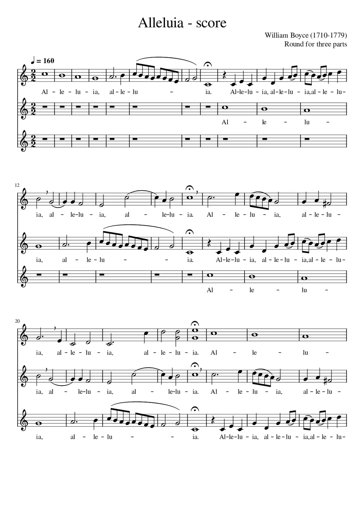 Alleluia - score - Page 1
