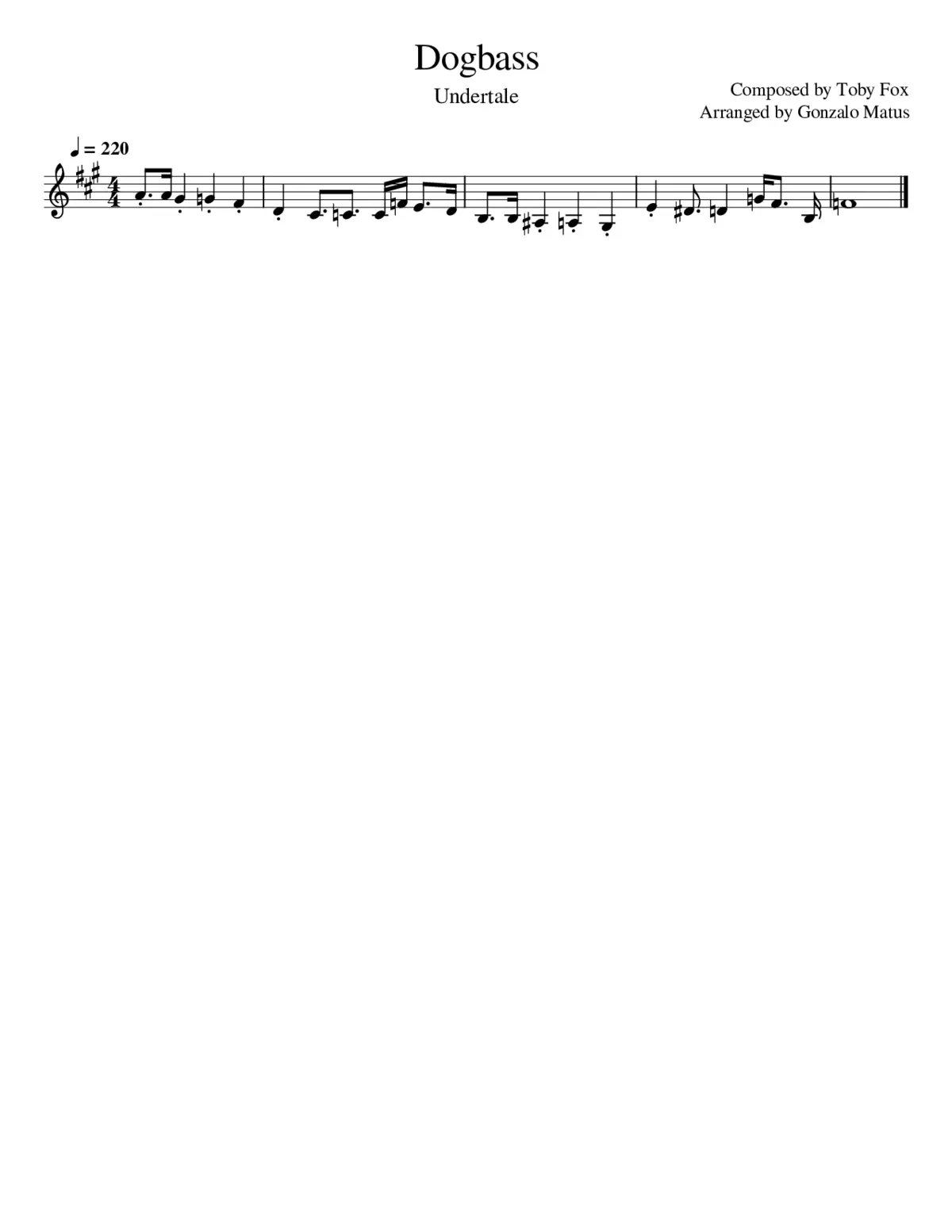 Dogbass - Violin Solo - Page 1