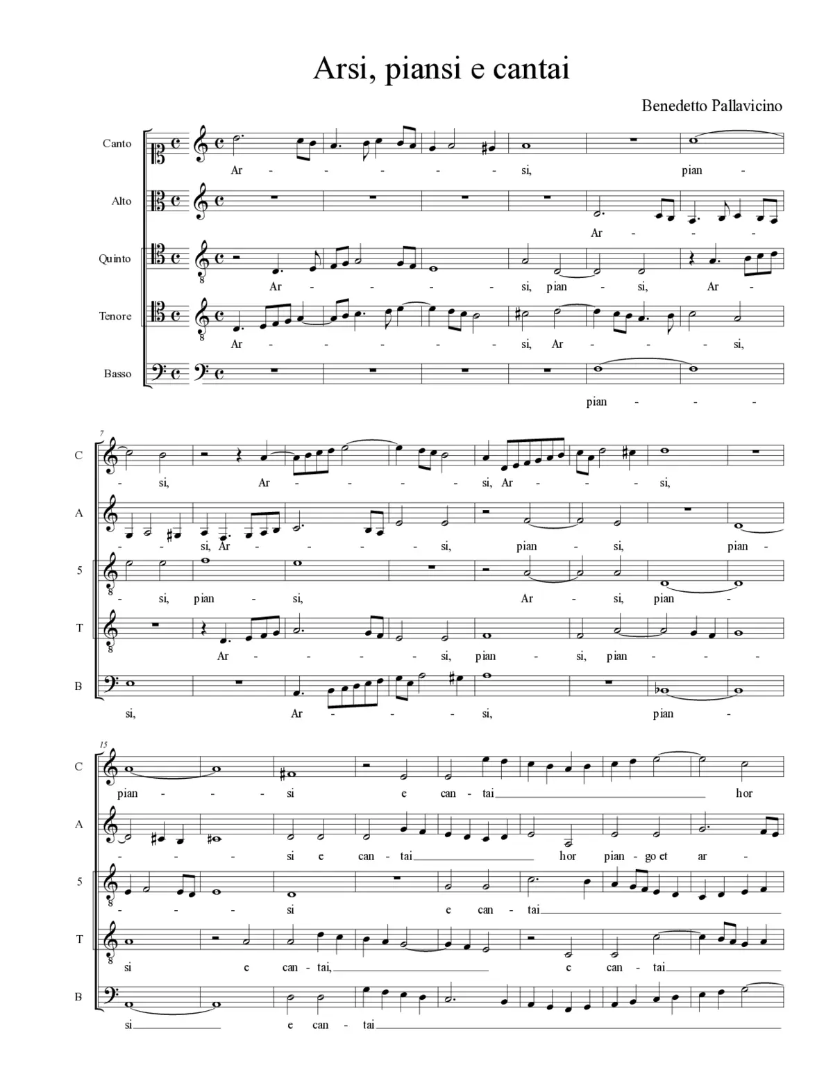 Arsi, piansi e cantai - Page 1