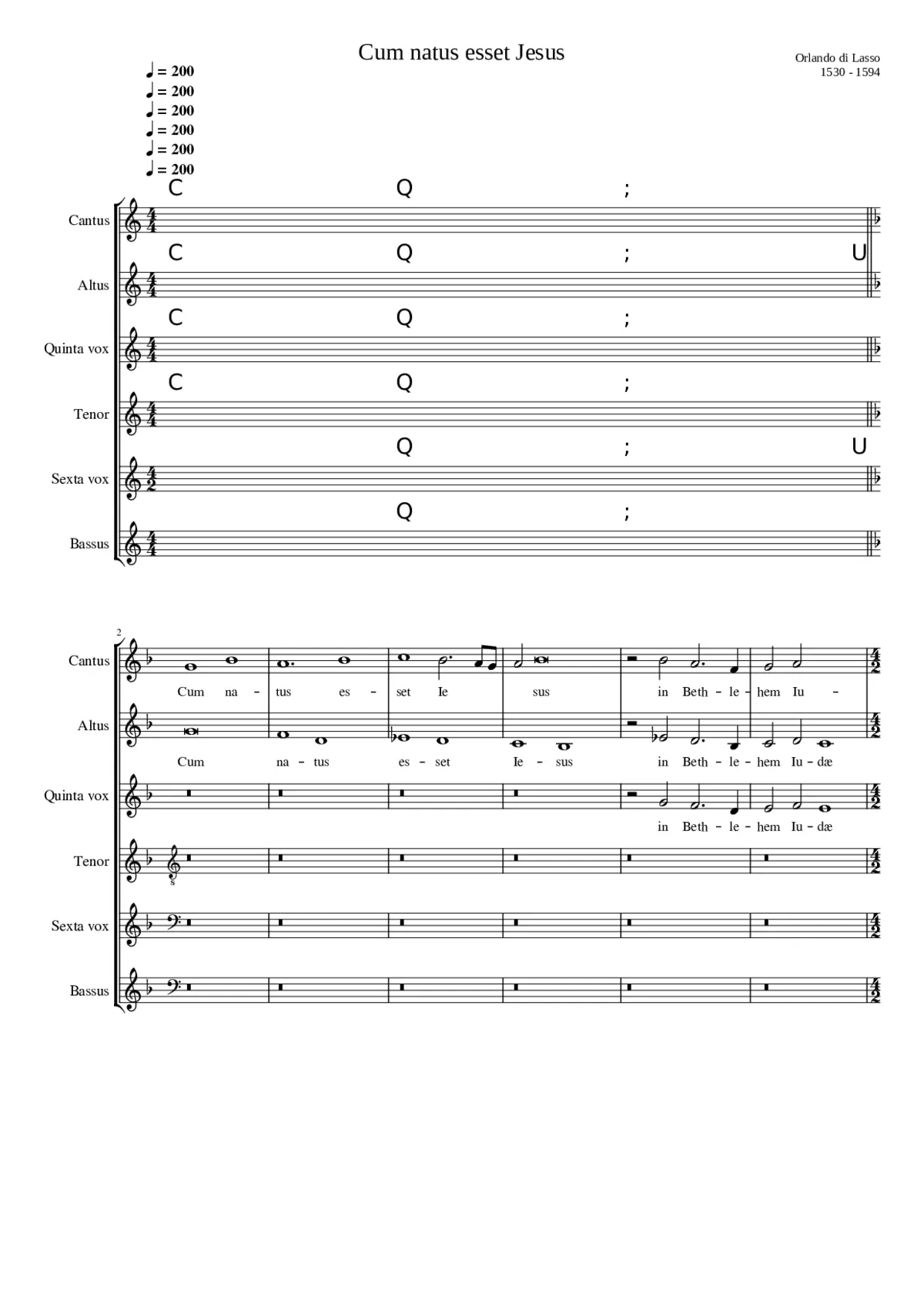 Cum natus esset Jesus - Page 1