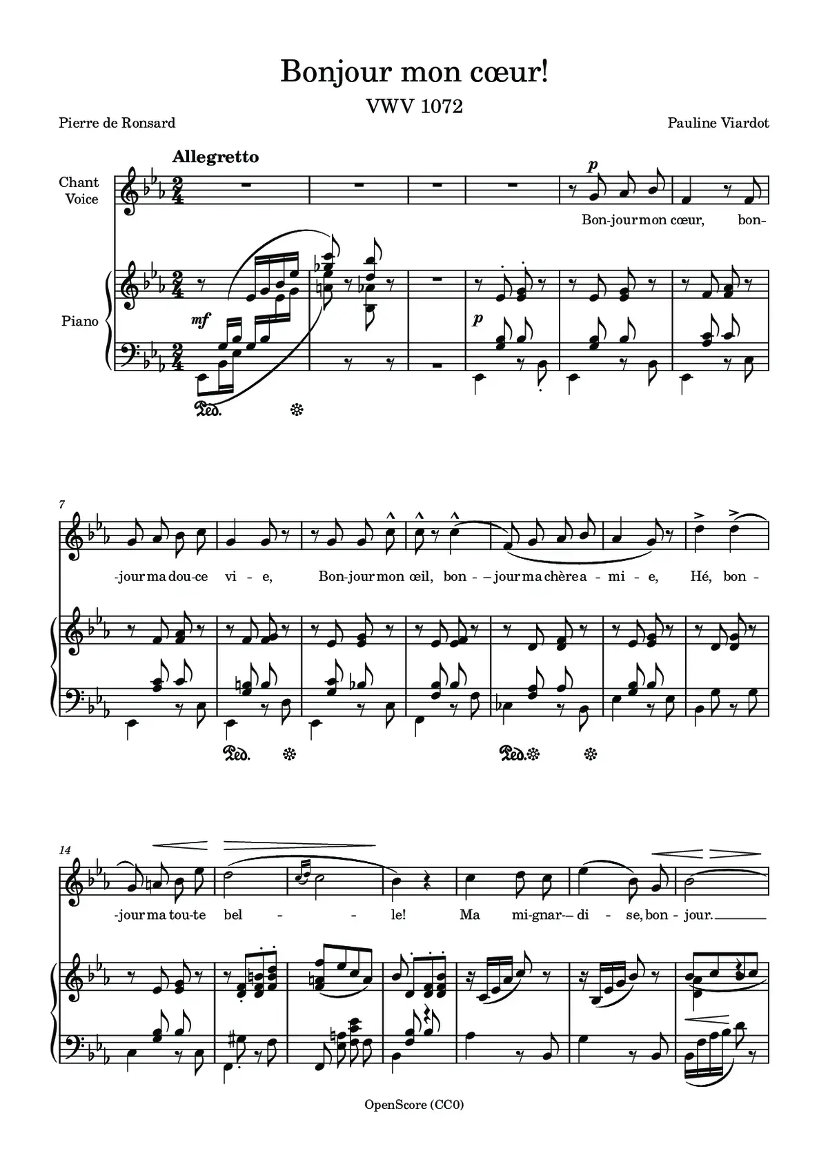 Bonjour mon cœur!, VWV 1072 - Page 1
