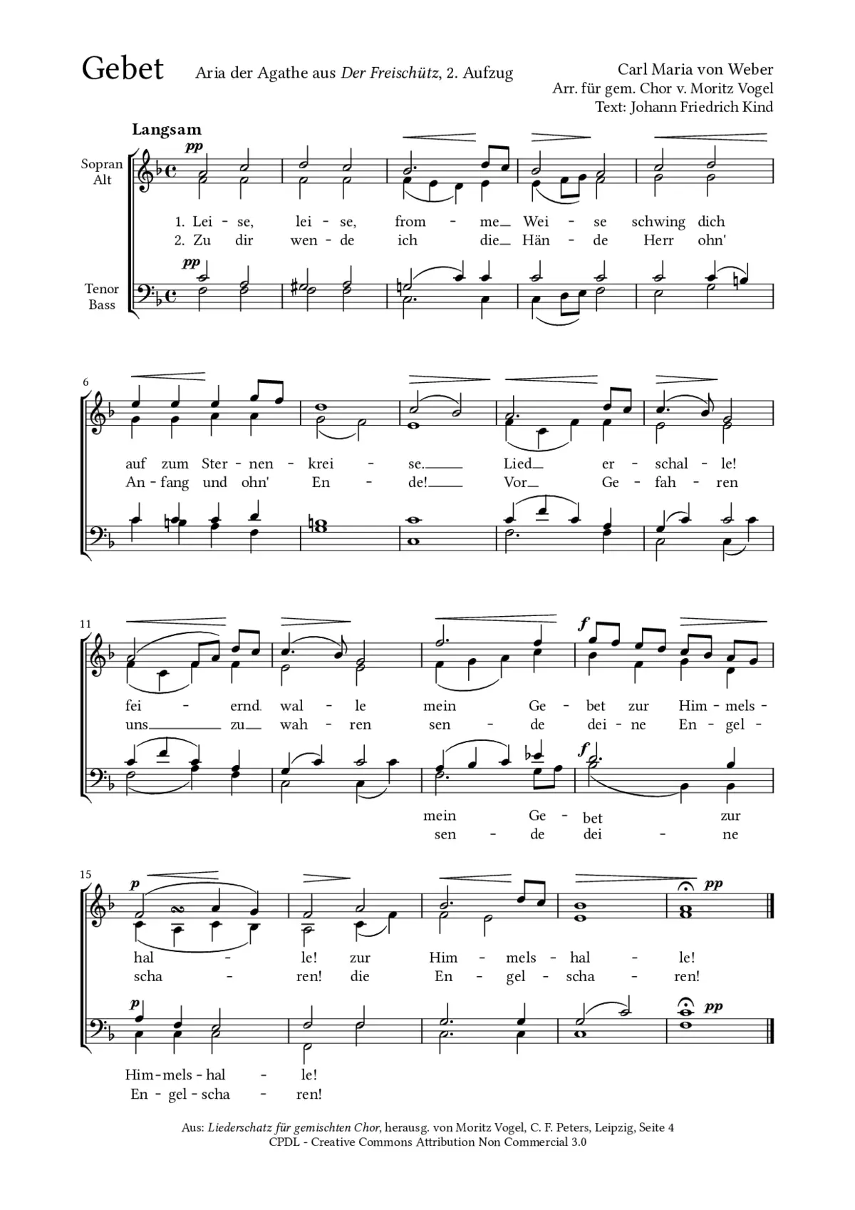 Gebet aus „Der Freischütz“ - Page 1