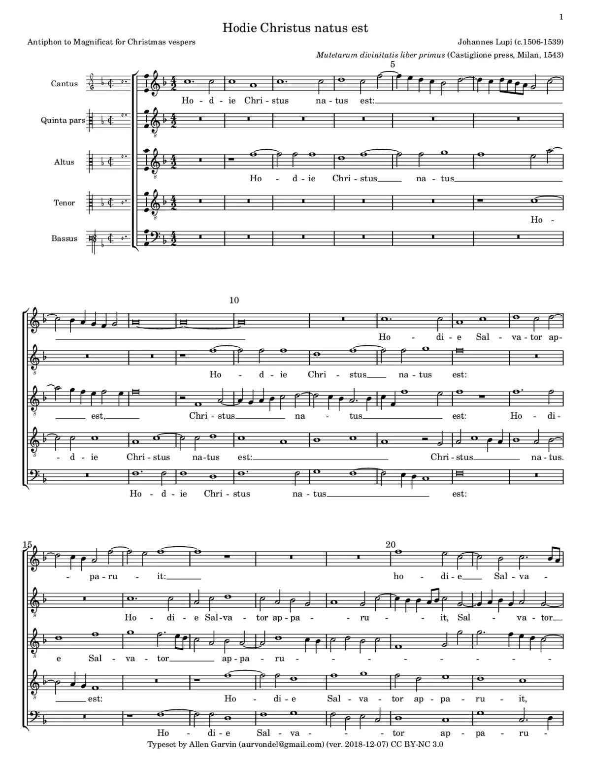 Hodie Christus natus est - Page 1
